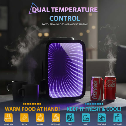 4L Mini Fridge with LED Mirror