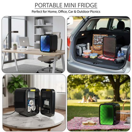 4L Mini Fridge with LED Mirror
