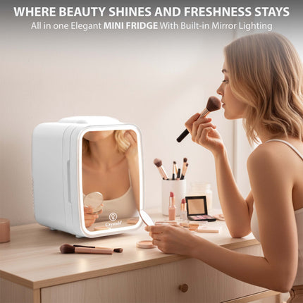4L Mini Fridge with LED Mirror