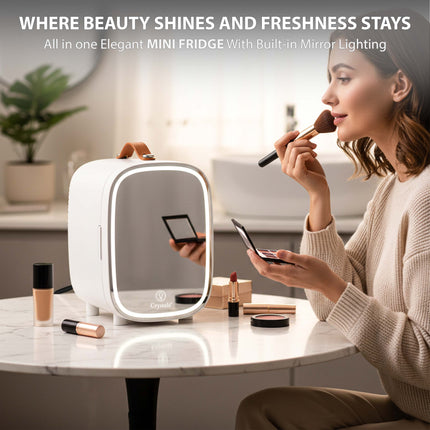 4L Mini Fridge with LED Mirror