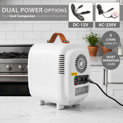 4L Mini Fridge with LED Mirror