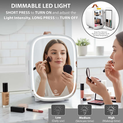 4L Mini Fridge with LED Mirror