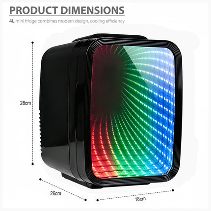 4L Mini Fridge with Mirror & Remote