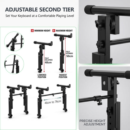 2 Tier Keyboard Z-Stand Mic & Phone Holder