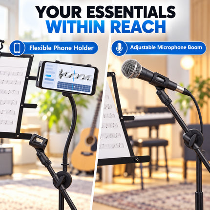 2 Tier Keyboard Z-Stand Mic & Phone Holder