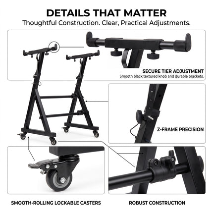 2 Tier Keyboard Z-Stand Mic & Phone Holder
