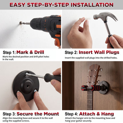 Wall Mounted Guitar Holder Hook
