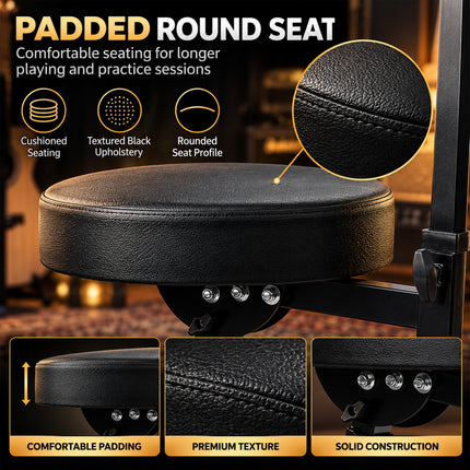 Padded Guitar Stool with Backrest