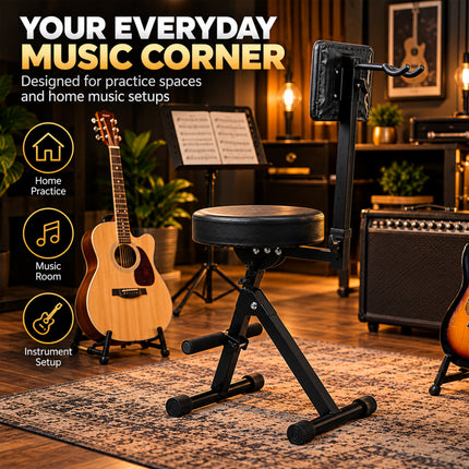 Padded Guitar Stool with Backrest