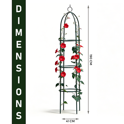 1.9m Outdoor Garden Metal Obelisk Trellis