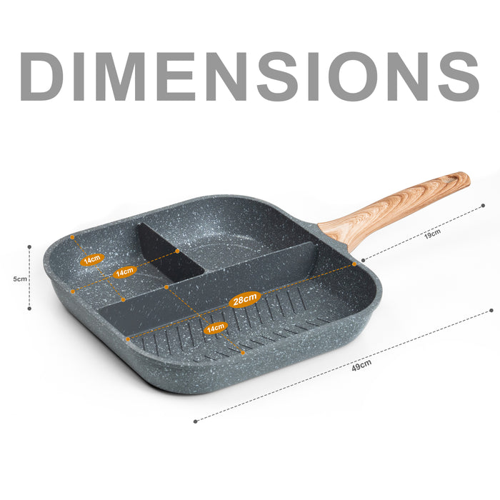 3 in 1 Multi Section Non-Stick Frying Pan