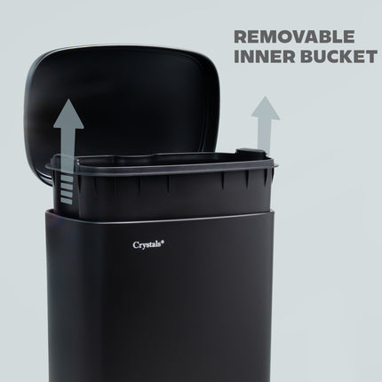 30L Rectangular Stainless Steel Pedal Bin with Soft Close Lid