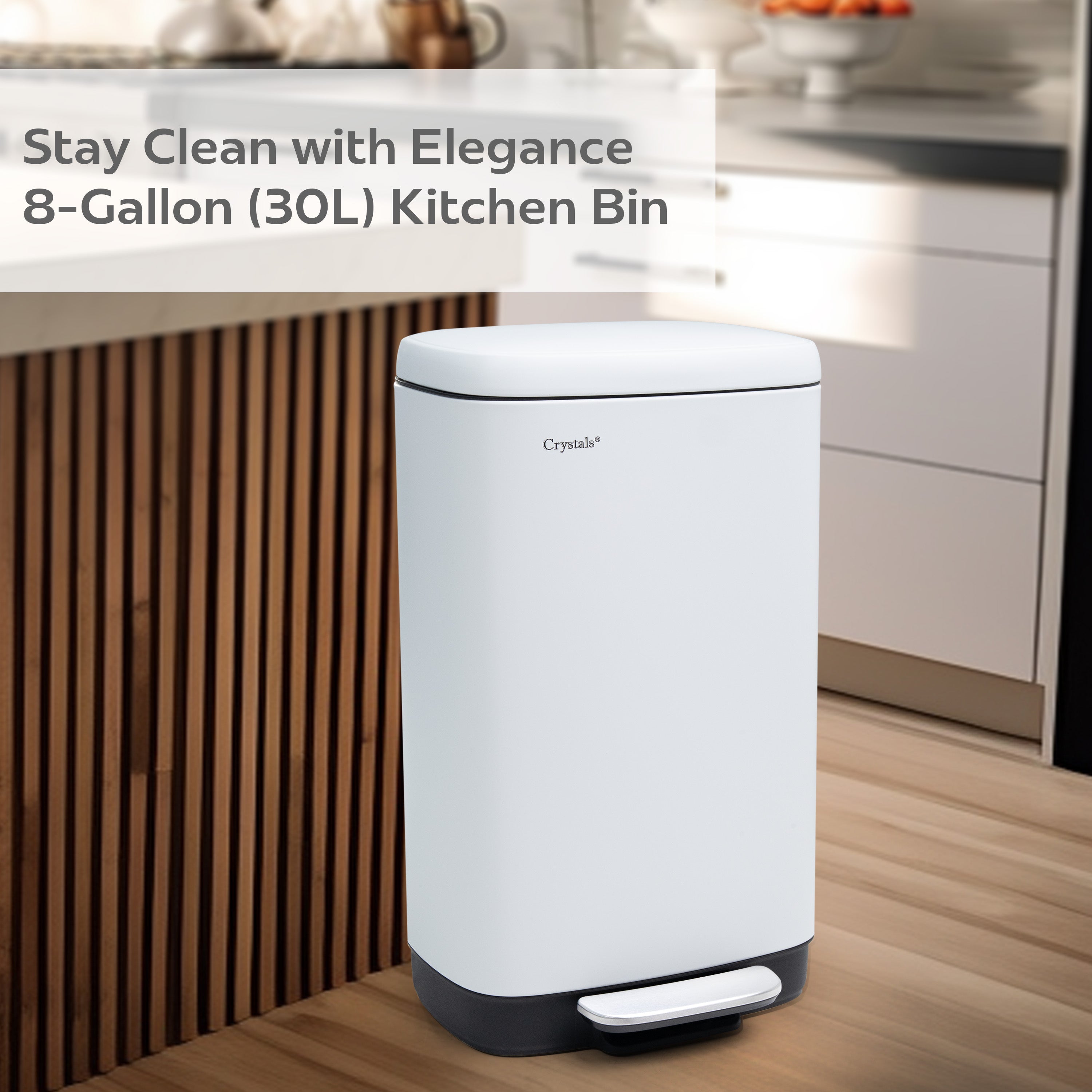 30l pedal bin 30L Rectangular Pedal Bin – Soft Close Stainless Steel – 3 Colours – Brits Home Garden