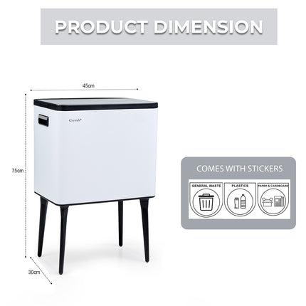 35L Press Top Rubbish Bin