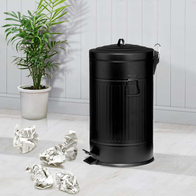 American Style Black Pedal Bin 30L