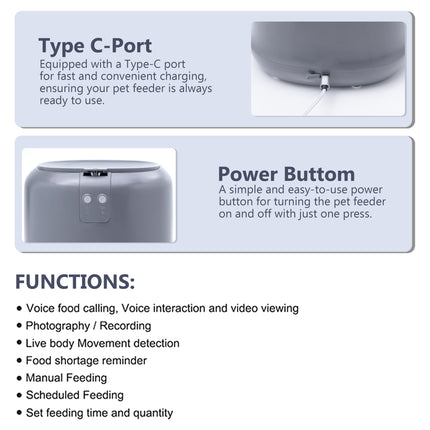 Automatic Smart Pet Feeder with 1080p Wifi Camera