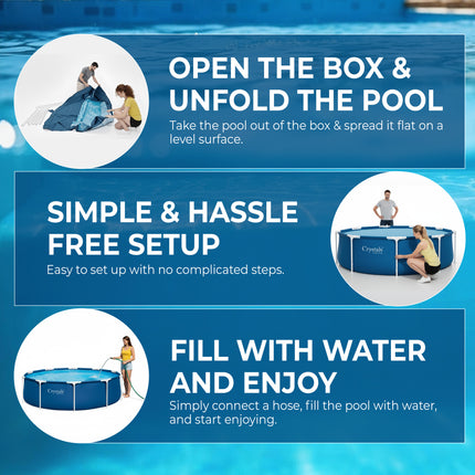 Crystals Steel Pro Swimming Pool Blue, 12 Feet x 30 Inches