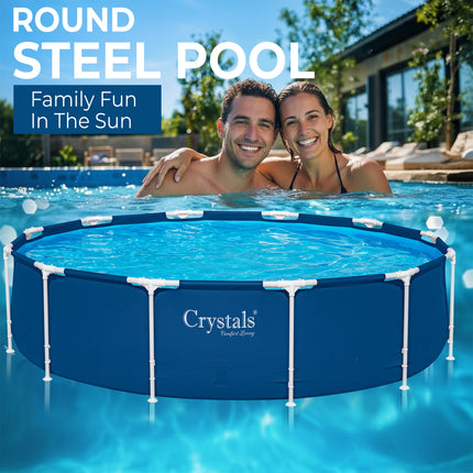 Crystals Steel Pro Swimming Pool Blue, 12 Feet x 30 Inches
