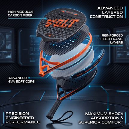 Padel Racket Carbon Fiber 375g & Bag