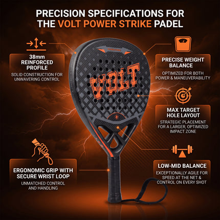 Padel Racket Carbon Fiber 375g & Bag
