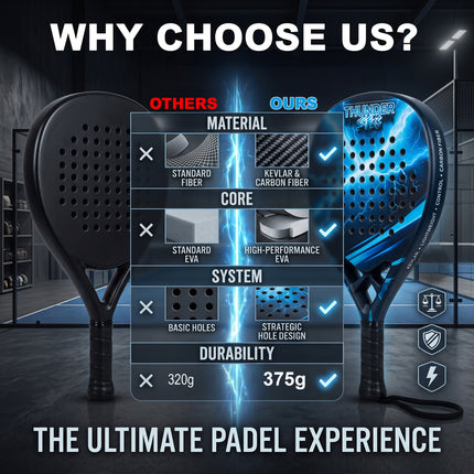 Padel Racket Carbon Fiber 375g & Bag