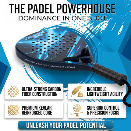 Padel Racket Carbon Fiber 375g & Bag