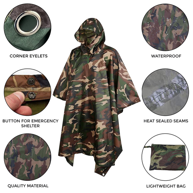 Heavy Duty Waterproof Poncho Adult