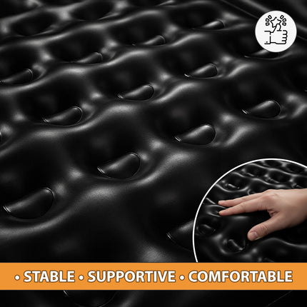 5 In 1 Multipurpose Sofa, 188 x 152 x 64 cm, PVC, Black