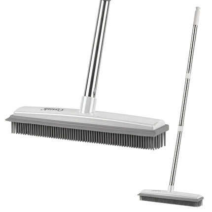 2 in 1 Rubber Broom Brush with Sweeper
