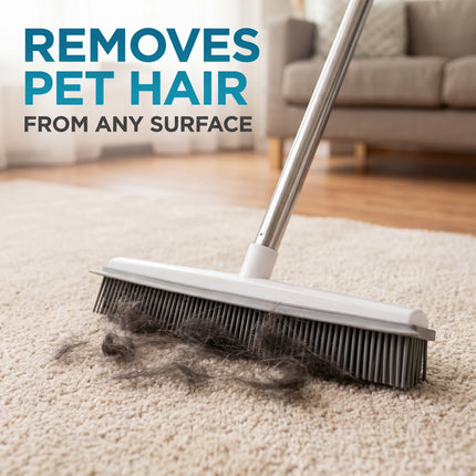 2 in 1 Rubber Broom Brush with Sweeper