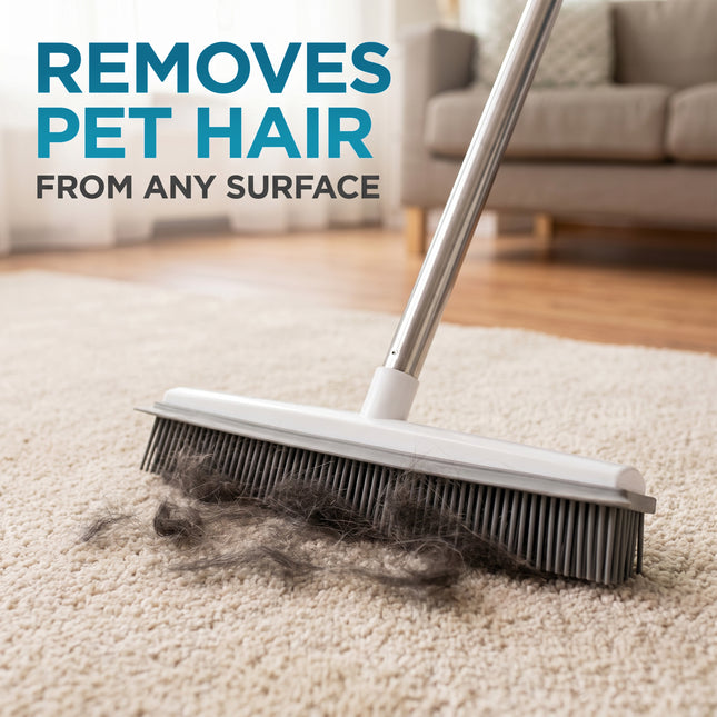 2 in 1 Rubber Broom Brush with Sweeper