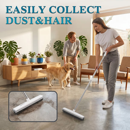 2 in 1 Rubber Broom Brush with Sweeper