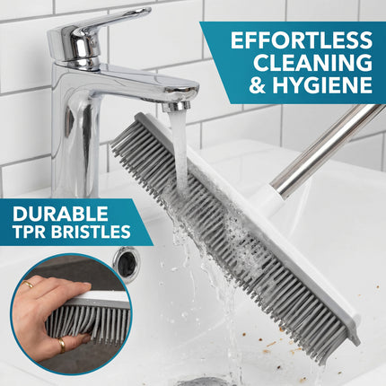 2 in 1 Rubber Broom Brush with Sweeper