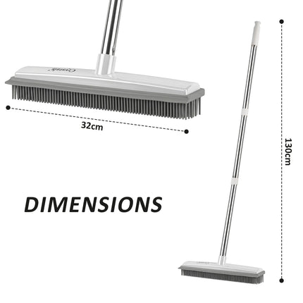 2 in 1 Rubber Broom Brush with Sweeper