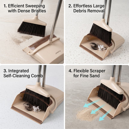 Long Handled Broom Dustpan Set