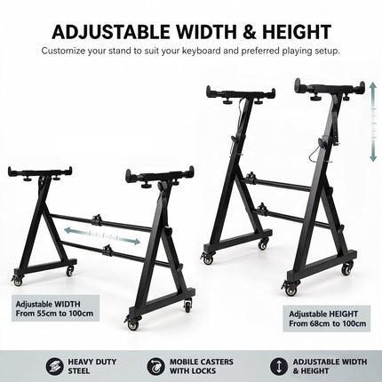 Z-Style Keyboard Stand with Wheels