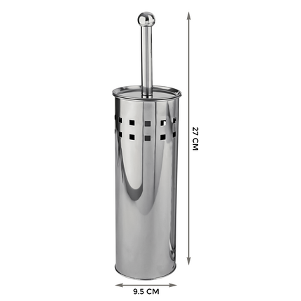 3L Silver Pedal Bin with Toilet Brush