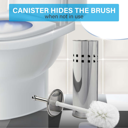 3L Silver Pedal Bin with Toilet Brush