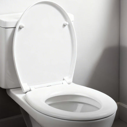 Slow Soft Close White Toilet Seat