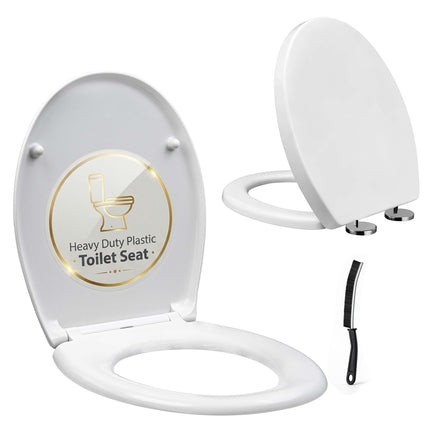Slow Soft Close White Toilet Seat