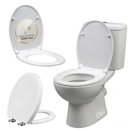 Slow Soft Close White Toilet Seat