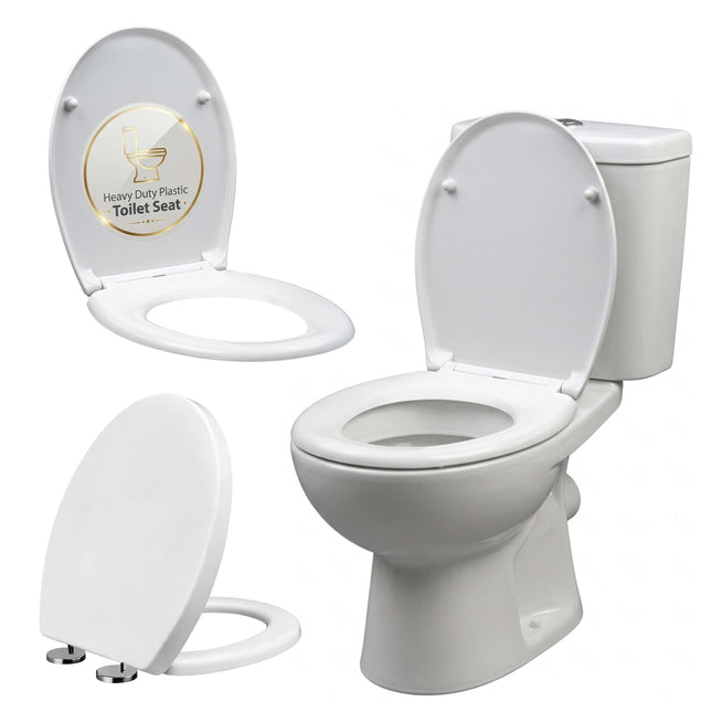 Slow Soft Close White Toilet Seat