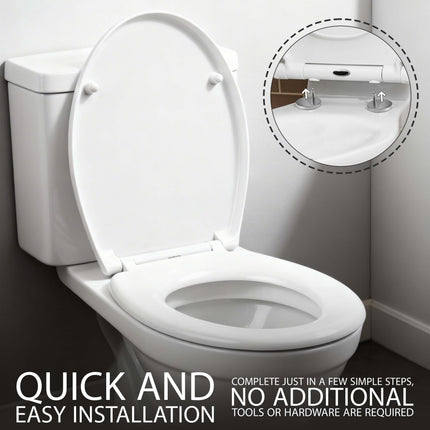 Slow Soft Close White Toilet Seat
