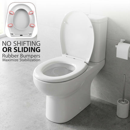 Slow Soft Close White Toilet Seat