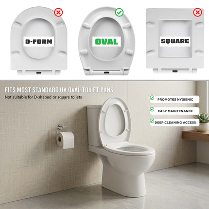 Slow Soft Close White Toilet Seat