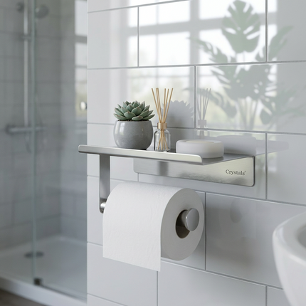 Self Adhesive Toilet Paper Holder with Phone Shelf