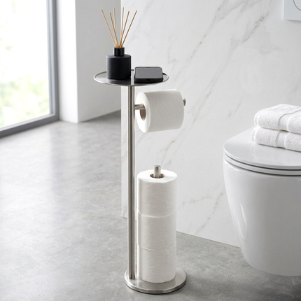 Toilet Roll Holder Free Standing - Chrome