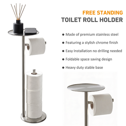Toilet Roll Holder Free Standing - Chrome