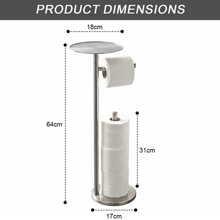 Toilet Roll Holder Free Standing - Chrome