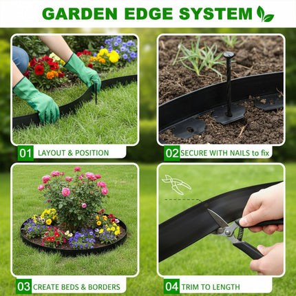 5cm Lawn Edging With Plastic Pegs